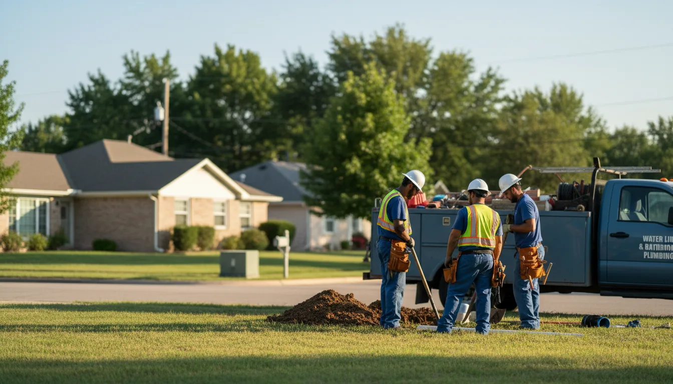 Residential water line and bathroom plumbing service in Matteson, IL
